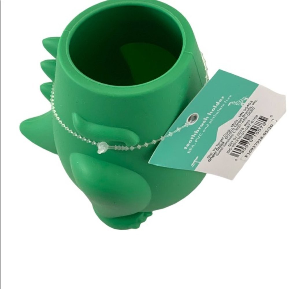 Dino Dinosaur Kids Toothbrush Holder Multi Purpose Dinosaur Storage Green - Picture 4 of 9